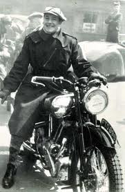 George Brough with his Motorcycle